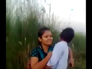 Desi Couple Romance And Kissing In Fields Open-air